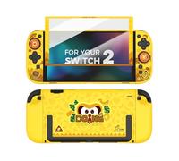 IINE Dockable Protective Case for Switch 2, Hard Shell Case Cover Compatible for SN2, Switch 2 Case Protector with Joypad Grip Covers and 2 Joystick Caps (Protective Case with Screen Protector)