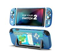 IINE Switch 2 Full PC Protective Case, Hard Shell Grip Cover, Dock Compatible Console Case, Switch 2 Molded Fit Design with Joystick Caps