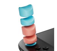 IINE Thumbstick Grip Caps for Switch 2 - 4 Pack Precision Analog Stick Covers with Dual Height Options (3mm/0.12in & 7mm/0.28in) - Ergonomic Anti-Slip Silicone Switch Accessories (Orange-Blue)