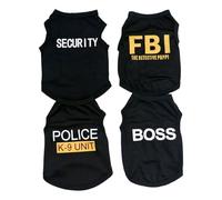 iiniim 4 Pack Funny Dog Shirt Costume Vest for Small Dogs Breathable Sleeveless Top for Chihuahua Puppy Boy Girl Cosplay Black S