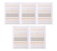 iiniim 5 Sheets Women Girls Gold Temporary Tattoos Metallic Festival Tattoo Stickers Waterproof Face Sticker Body Art Type B One Size