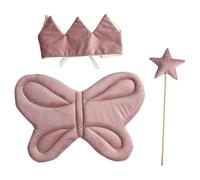 iiniim Angel Butterfly Wings Crown and Fairy Stick for Kids Boys Girls for Birthday Party Pink A S