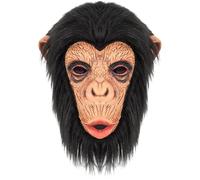 iiniim Black Gorilla Head Mask Latex Simulation Animal Monkey Masks for Halloween Cosplay Mask Type F One Size