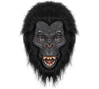 iiniim Black Gorilla Head Mask Latex Simulation Animal Monkey Masks for Halloween Cosplay Mask Type E One Size