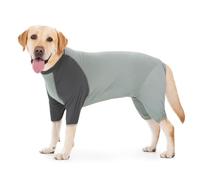 iiniim Breathable Dog Surgery Recovery Suit Lightweight Stretchy Bodysuit for Wound Protection Anti-Lick Suit for Small Medium Large Dogs Grey 3XL