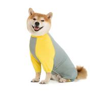 iiniim Breathable Dog Surgery Recovery Suit Lightweight Stretchy Bodysuit for Wound Protection Anti-Lick Suit for Small Medium Large Dogs Yellow XXL