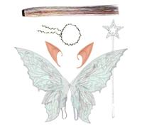 iiniim Butterfly Fairy Wings Sets Angel Princess Costume Wing for Halloween Carnival Mardi Gras Themed Party Silver One Size