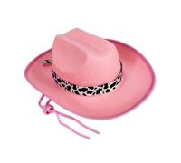 iiniim Children Kids Cowboy Hat Festival Party Western Cowgirl Hats Wide Brim Cap for Halloween Pink One Size