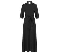 iiniim Church Dress for Women Priest Catholic Clergy Half Sleeve Elegant Maxi Dress with Tab Collar and Belt Black 3XL