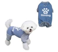 iiniim Cozy Dog Sweater Pajamas 4-Legged Romper with D-Ring for Small Pets Warm Winter Cat Dog Sleepwear Outfit Blue S
