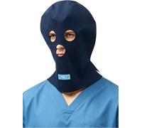 iiniim Crime Hood Prisoner Detention Mask Secret Room Three-dimensional Round Headgear Pullon Head for Rave Blue Two Holes One Size