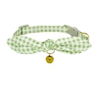 iiniim Cute Bowtie Cat Collar with Bell Adjustable Breakaway Removable BowCollar for Kitten Small Dogs Green Plaid One Size