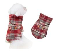 iiniim Dog Coat Winter Jacket Warm Plaid Dog Hoodie Front Button 2-leg Pet Clothes for Large Dogs Cold Weather Burgundy XXL