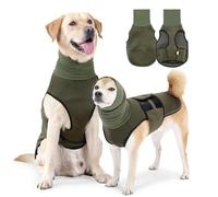 iiniim Dog Thunder Shirt Pet Anxiety Calming Vest with Noise Ear Protection Puppy Breathable Hoodies Jacket Army Green M
