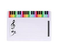 iiniim Durable Erasable Staff Whiteboard For Music Teaching, Piano Keyboard Guide & Reusable Note Cards White One Size