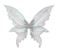 iiniim Fairy Butterfly Wing for Adult Womens, Halloween Costume Sparkle Angel Wings Cosplay Props Silver One Size