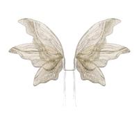 iiniim Halloween Glittery Butterfly Fairy Wings Angel Wing Princess Fancy Dress Up Costumes Accessories Gold Kids One Size