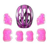 iiniim Kids Adjustable Skateboard Helmet with Knee Wrist Guard Elbow Pad Protective Gear Set for Scooter Cycling Roller Skating Boys Girls Rose Red OneSize