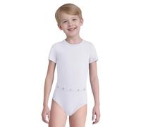 iiniim Kids Girls Boys Special Needs Adaptive Clothing Short Sleeve Zip Back Romper Anti-strip Jumpsuit for Autism White 15-16 Years