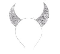 iiniim Kids Shining Horn Headband Headpiece for Halloween Devil Costume Accessories Silver One Size