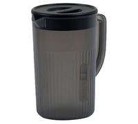iiniim Large Capacity Plastic Pitcher, Heat Resistance Water Jug with Lid Ice Tea Pitchers for Lemonade Juice Milk Black 2200ML One Size