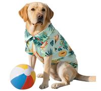 iiniim Large Dog Hawaiian Shirt Tropical Floral Print Breathable Pet Beach Clothes Dogs Summer Cooling T-shirt Leaves Print 3XL
