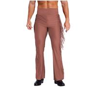 iiniim Men's Dance Pant Latin Salsa Rumba Tango 70s Disco Outfits Flared Retro Leg Active Trousers Dustypink L