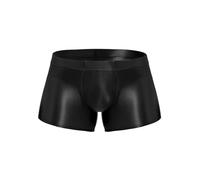 iiniim Men's Shiny Glossy Underwear Bikini Boxer Briefs Trunk Swimsuit Hot Shorts Pants Underpants Black M