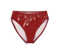 iiniim Men's Shiny Metallic Panties Sissy Bulge Pouch G-String Thongs Bikini Briefs Shorts Underwear Red XXL