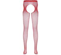 iiniim Mens Soft Ice Silk Closed Toe Pantyhose Stretchy Slim Tights Hosiery Stockings Legging Pants Underwear Fishnet Red One Size