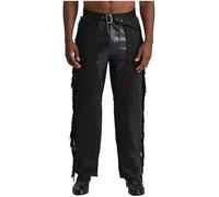iiniim Mens Suede Chaps Equestrian Protective Pants Tassels Ultrasuede Cowboy Western Chaps Pants Black S