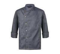 iiniim Mens Womens Unisex Kitchen Work Uniform Short&Long Sleeve Chef Coat Jacket Hotel Restaurant Workwear Gray Long Sleeve 3XL