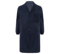 iiniim Men's Work Overalls One Piece Long Lab Coat Wear Resistant Dustproof Work Coat Jacket Navy Blue L