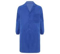 iiniim Men's Work Overalls One Piece Long Lab Coat Wear Resistant Dustproof Work Coat Jacket Royal Blue L