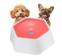 iiniim Pet Slow Water Bowl for Dogs Spill-Proof Pet Bowl with Floating Disk No-Spill Water Dispenser for Medium Large Pets Red One Size