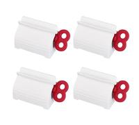 iiniim Plastic Toothpaste Squeezer Rolling Tube Toothpaste Dispenser Toothpaste Clip Hanger Holder for Saves Toothpaste and Creams Red 2 4Pcs One Size