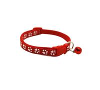 iiniim Puppy Collars with Bell Quick Release Buckle Adjustable Pet Safety Collars Cute Paw Breakaway Dogs Collar Red One Size