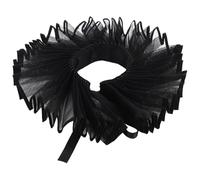 iiniim Renaissance Elizabethan Ruff Collar Victorian Neck Ruffle Gothic Colonial Clown Collars Black One Size