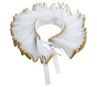 iiniim Renaissance Elizabethan Ruff Collar Victorian Neck Ruffle Gothic Colonial Clown Collars Gold Edgy One Size