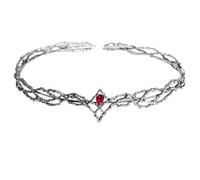 iiniim Rhinestone Tiara Princess Queen King Crown Headband for Women Man Wedding Bithday Party Silver&Red One Size