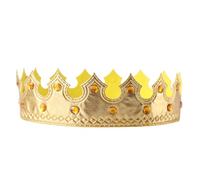 iiniim Royal King Queen Crown Gloss Cloth Gold Crowns Halloween Prop Birthday Party Favors Type E One Size