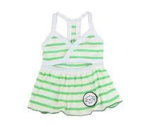 iiniim Sexy Dog Bikini Costume Puppy Swimsuit Pet Back Hollow Out Striped Swimwear for Parties Photo Shoots Green XL