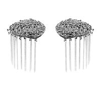 iiniim Shoulder Epaulet Rhinestone Beaded Fringe Epaulets Chain Tassel Shoulder Boards Badge for Men Women Uniform Accessories Silver 2 One Size