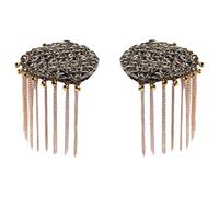 iiniim Shoulder Epaulet Rhinestone Beaded Fringe Epaulets Chain Tassel Shoulder Boards Badge for Men Women Uniform Accessories Gold 2 One Size
