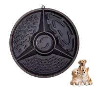 iiniim Silicone Slow Feeder for Anxious Dogs Puzzle Bowl with Suction Cups Lick Mat Design Reduces Gulping Stress Black One Size