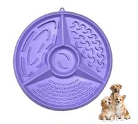 iiniim Silicone Slow Feeder for Anxious Dogs Puzzle Bowl with Suction Cups Lick Mat Design Reduces Gulping Stress Purple One Size