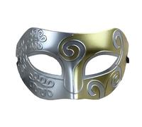 iiniim Unisex Retro Masquerade Masks Half Face Venetian Mask Mardi Gras Halloween Party Decoration Silver Yellow One Size