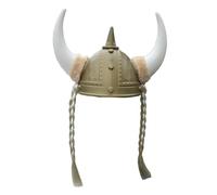 iiniim Viking Helmet with Horns for Men Medieval Style Costume Hat for Men Greek Helmet Knight Hat BraidsGold One Size