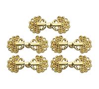iiniim Vintage Cape Sew On Hooks and Eyes Clasps Cardigan Clips Chinese Style Cloak Clasp Fasteners for Clothing Sweater Shawl Gold A (5 Pairs) One Size