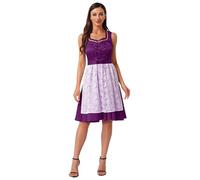 iiniim Women's Bavarian Oktoberfest Costume Lace-up Sleeveless Dirndl Dress with Floral Lace Apron Purple L